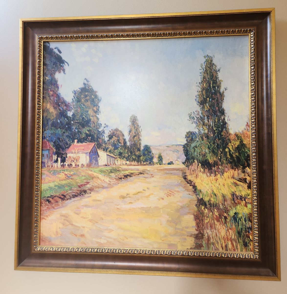 Large framed canvas oil painting
