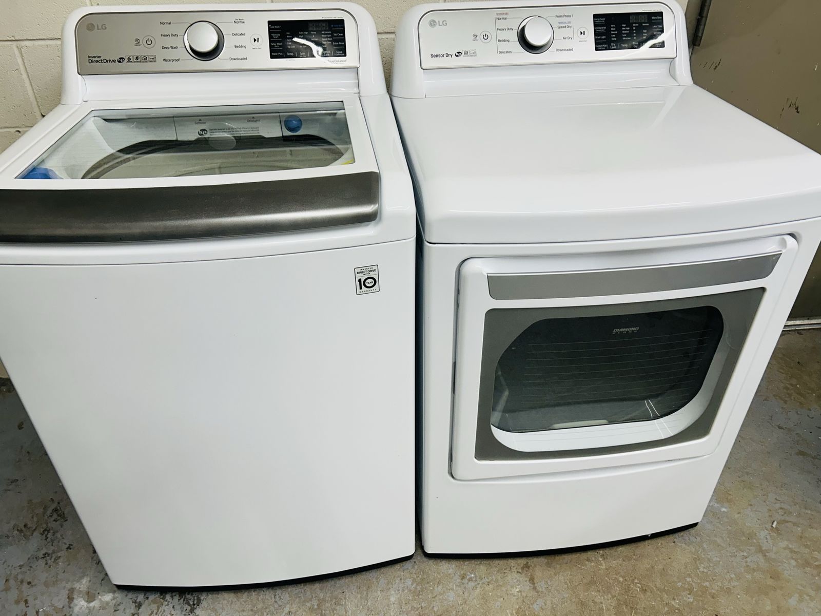 LG super capacity washer and dryer set
