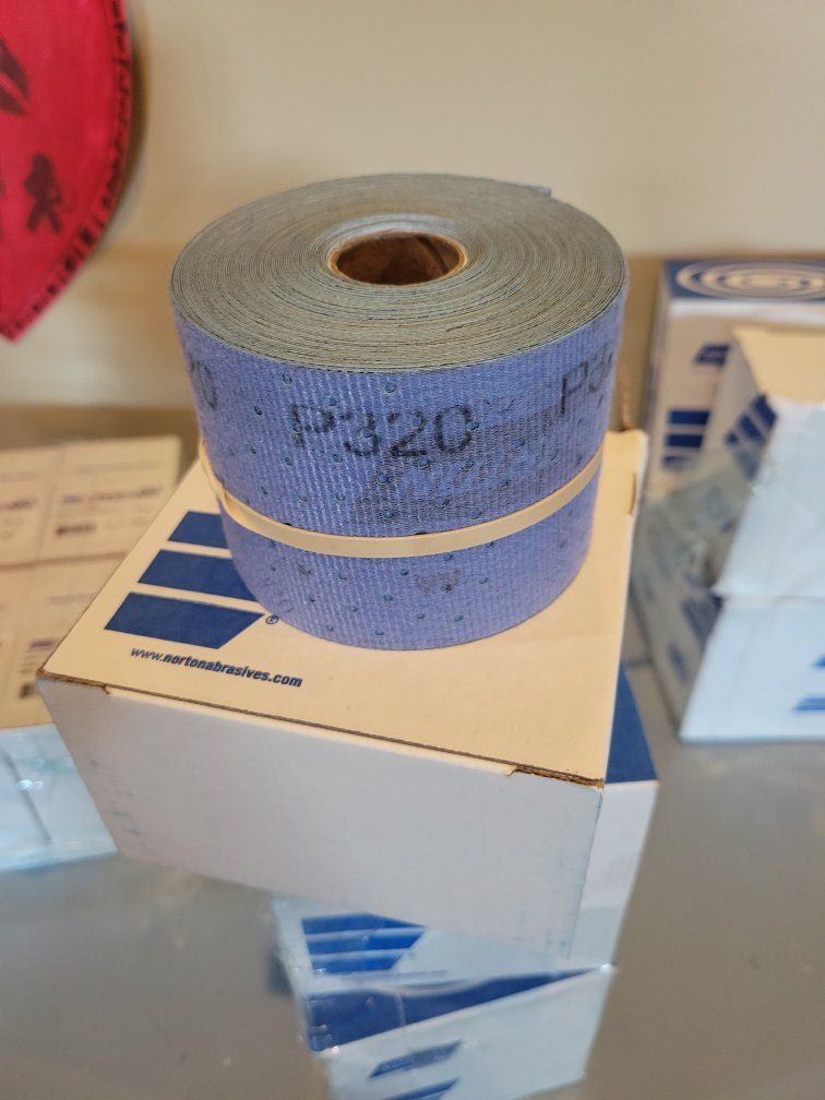 NIB Norton Cyclonic Norgrip Sanding Rolls P320 2-3/4" x 13 Yds