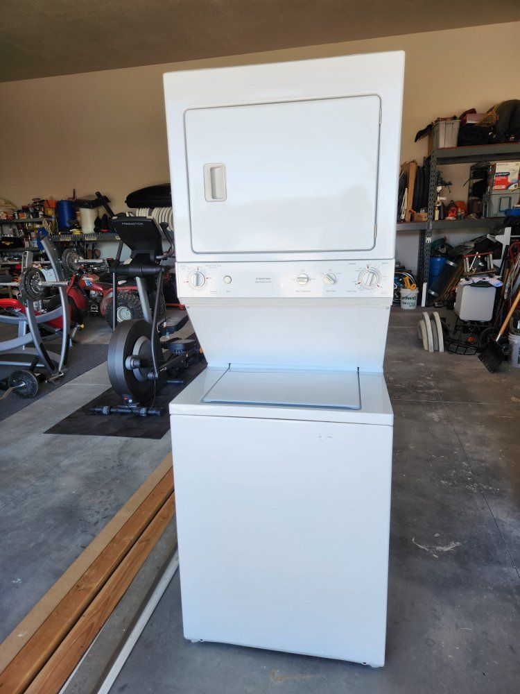 GE Spacemaker Stackable Washer Dryer Combo Unit White Electric Top Load Laundry