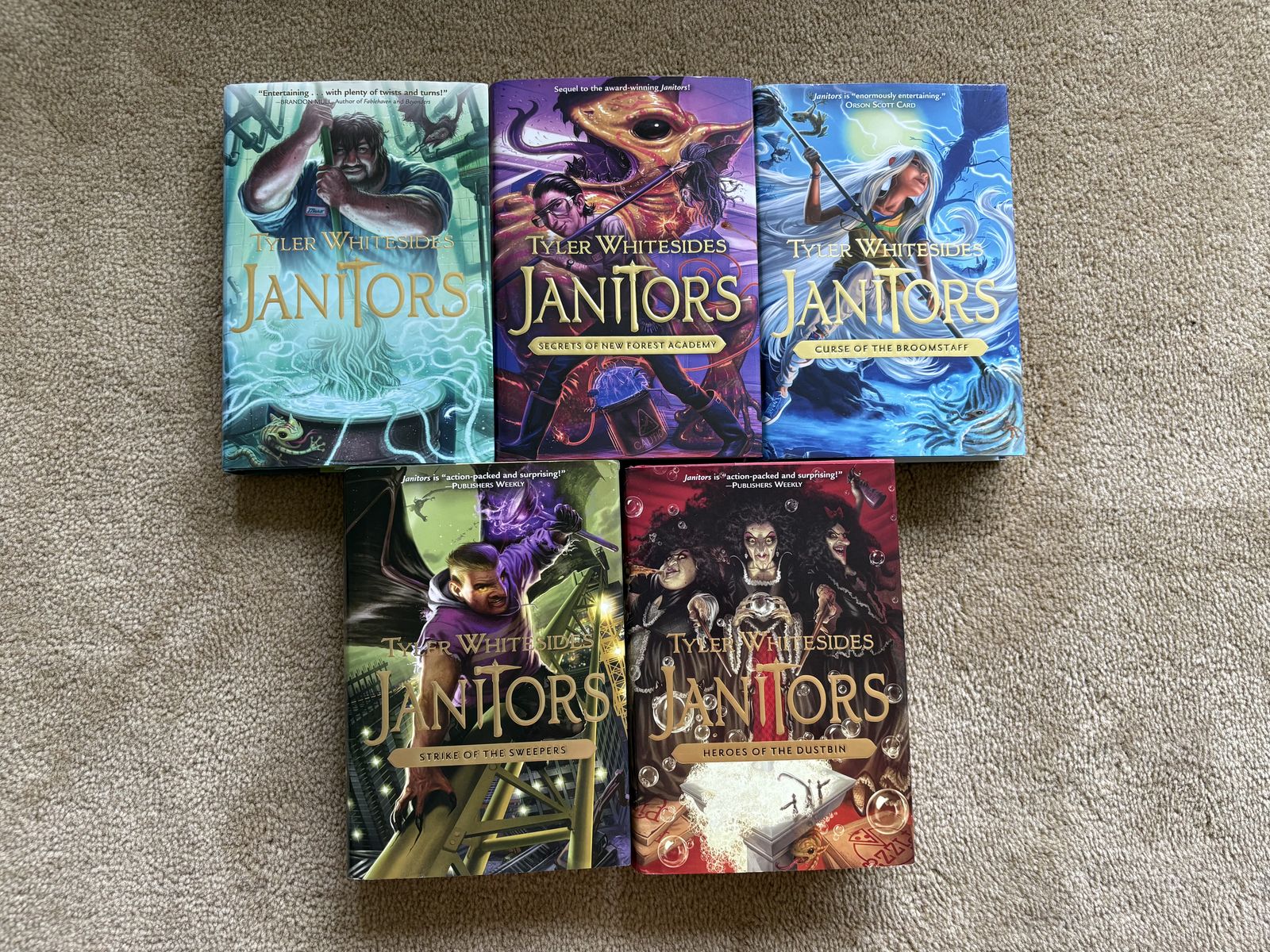 Janitors Complete Series 1-5, by Tyler Whitesides (hardcovers)