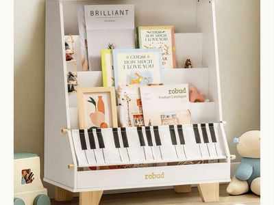 Wooden Kids Bookshelf, White Piano. Brand new in the box.