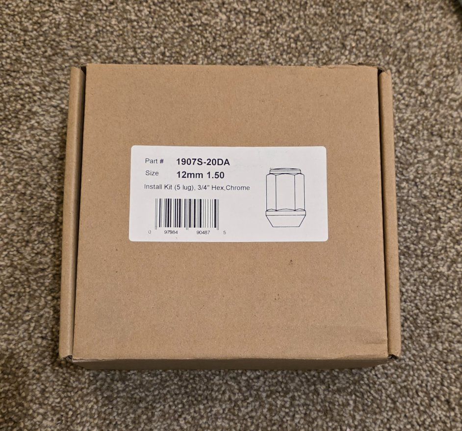 New Hex Chrome Lug Nuts, 12mm 1.50