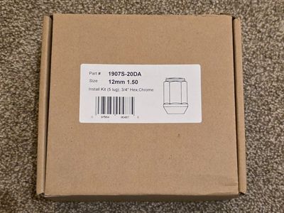 New Hex Chrome Lug Nuts, 12mm 1.50