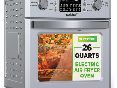 NutriChef 26L Air Fryer Oven w/ Rotisserie – New in Box