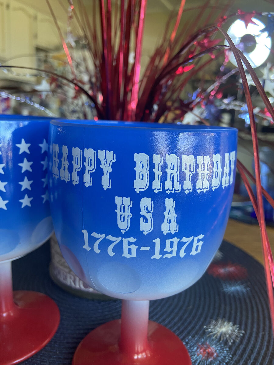 Vintage Pair Special Edition Bicentennial (1976) Bartlett Collins Goblets