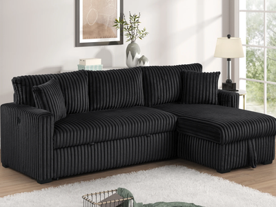 BACK TO SCHOOL MULTIFUNCTION DEAL – BLACK 2-PIECE SLEEPER SECTIONAL