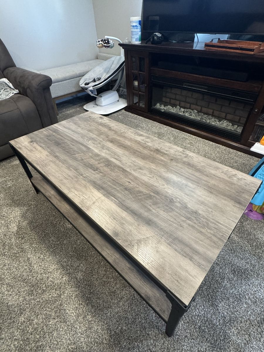 Coffee Table with Lower Storage Shelf - 47" x 24" x 17"