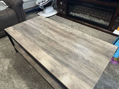 Coffee Table with Lower Storage Shelf - 47" x 24" x 17"