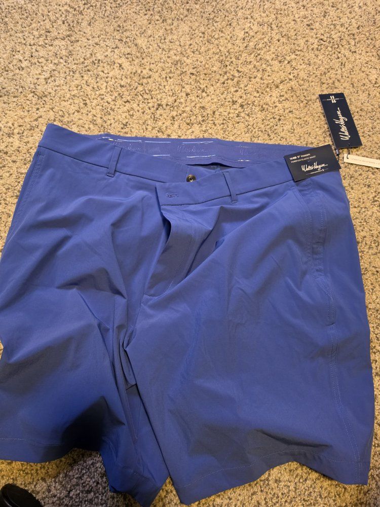 Walter Hagen Men's W40 Pureflex Elastic Waist Golf Shorts - New Cobalt Blue, 9" Inseam