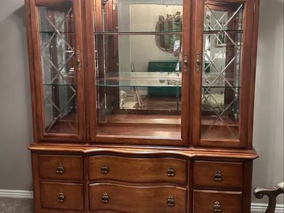 Beautiful Wood China Cabinet Storage Hutch