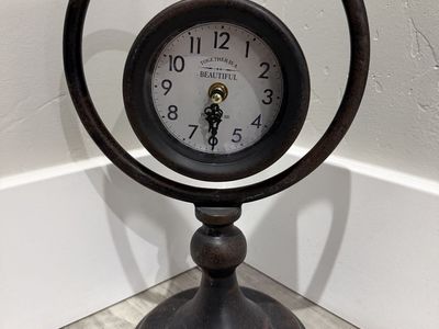 Vintage-Style Desk Clock with "Together is A Beautiful Place" Motto - Rustic Bronze Finish