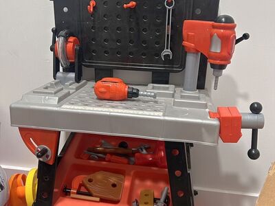 Kids Play Workbench Area With Tools