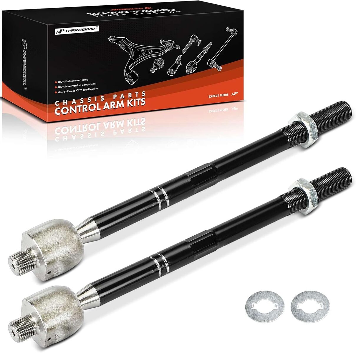 2 x Front Inner Tie Rod Ends, Compatible with Volvo S60, S60 Cross Country, XC70, S80, V60 Cross Country