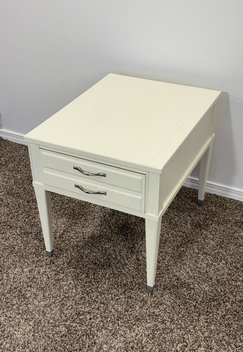 FREE DELIVERY - Vintage Solid Wood Cream End Table