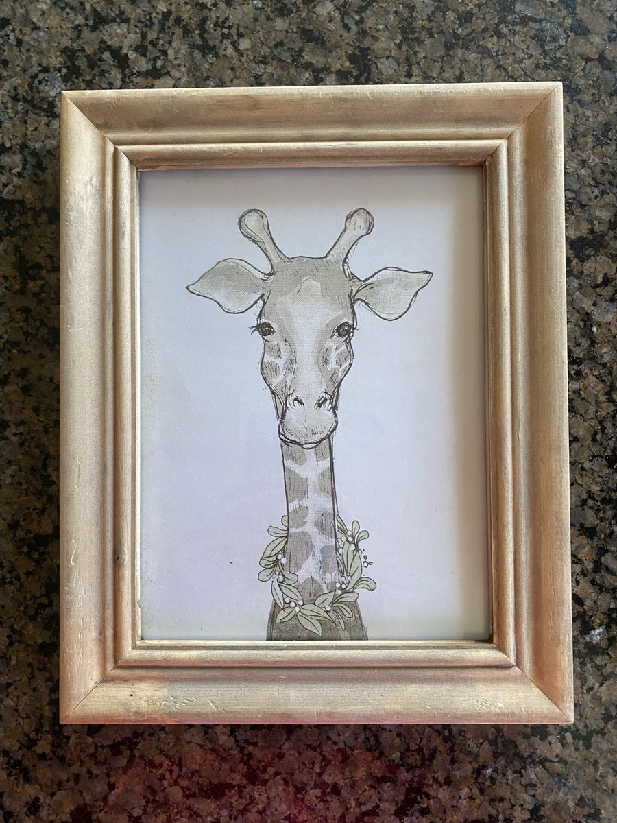 Framed Nicole Tamarin Giraffe Artwork Print in Wood Frame
