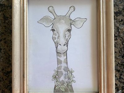 Framed Nicole Tamarin Giraffe Artwork Print in Wood Frame