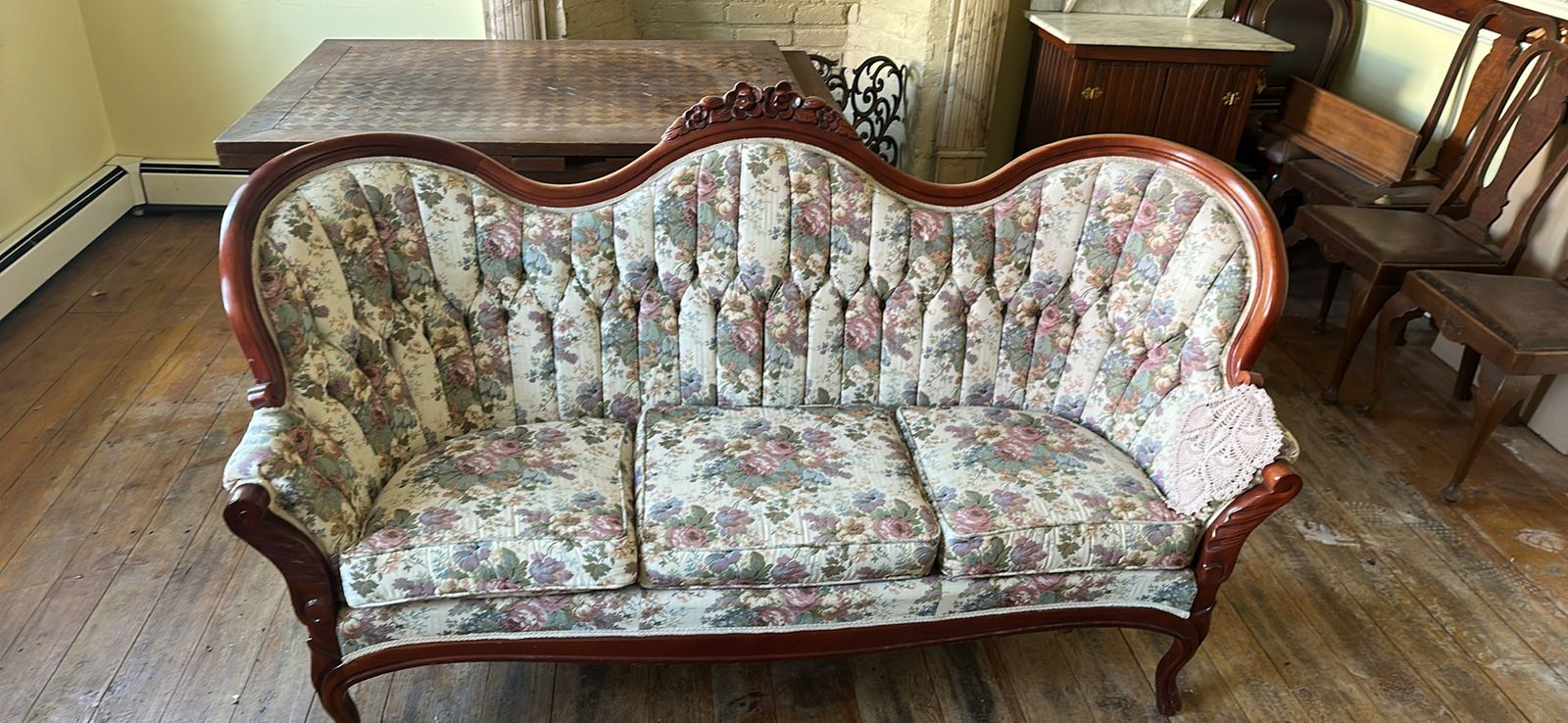 Ornate Floral Pattern Couch