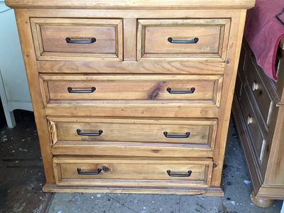 All Wood 5 Drawer Knotty Pine Dresser