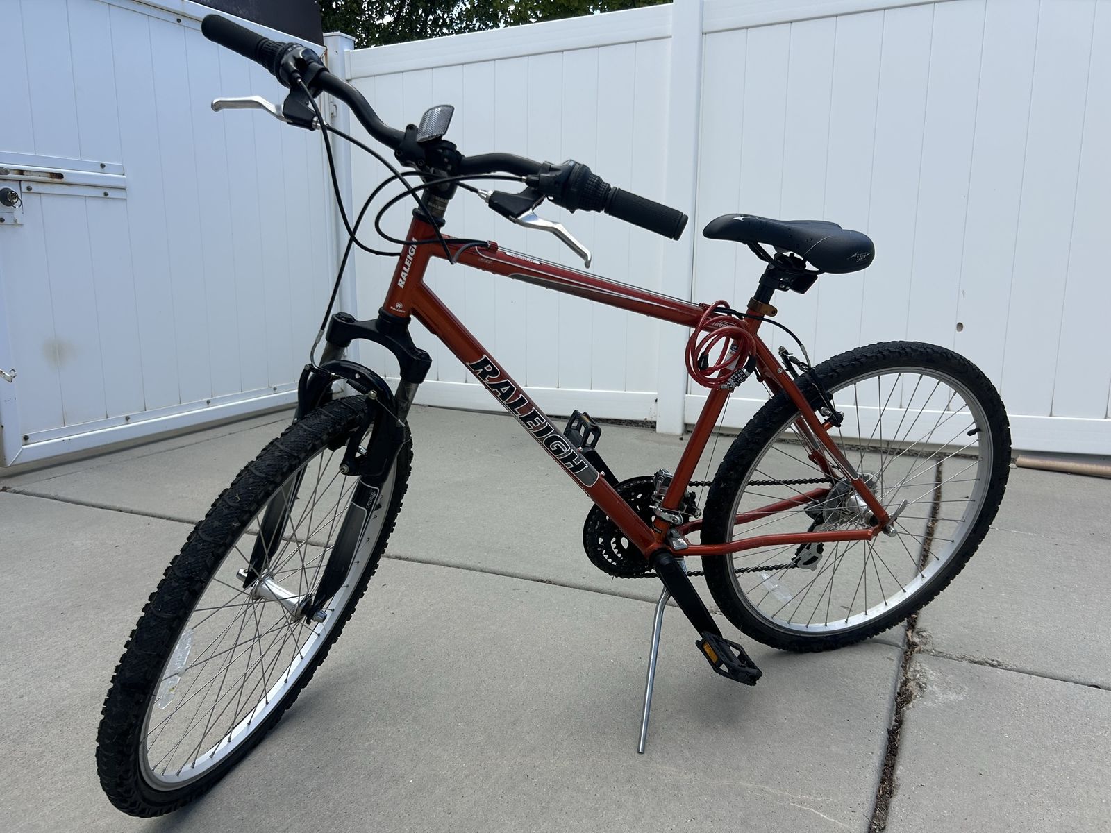 Raleigh Mojave 1.0 Mountain Bike - Orange, Shimano Components, Full Suspension