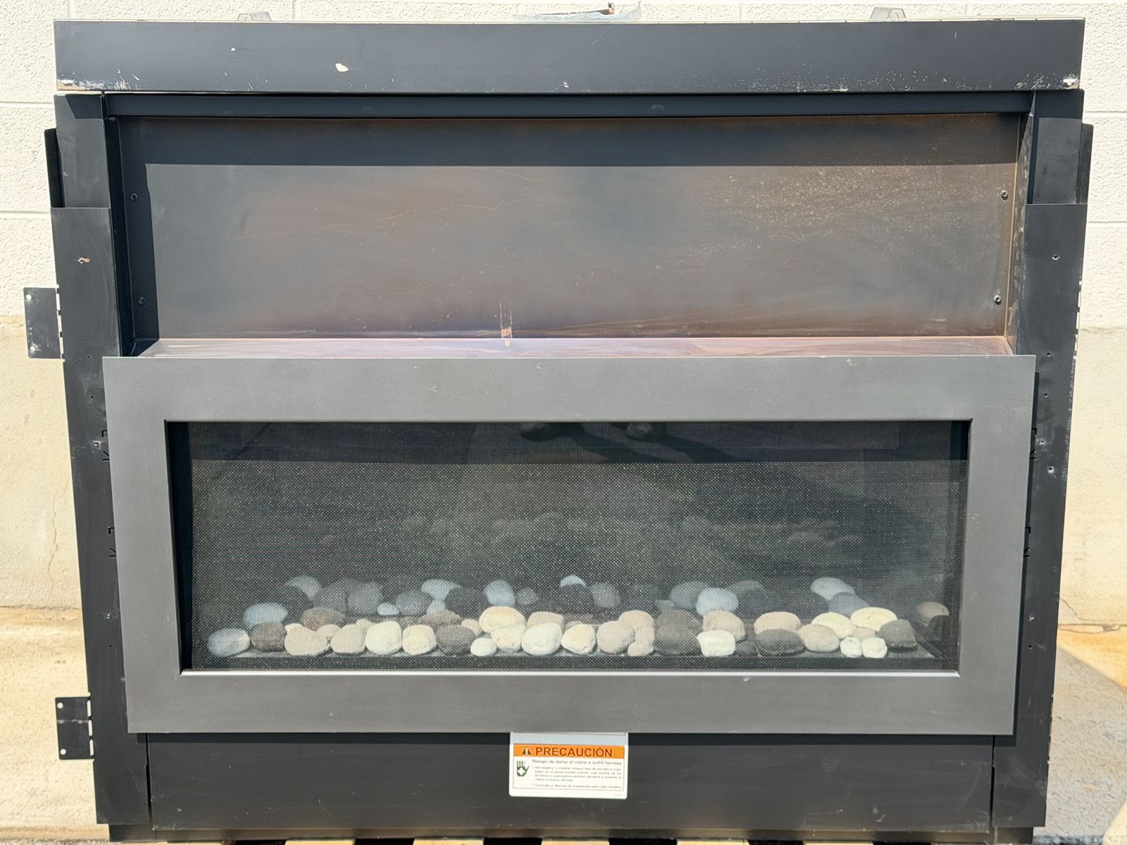 SAVE THOUSANDS! 2015 Heat & Glo 42" Gas Fireplace - Black Finish - Remote - Removable Trim, Screen & Glass - Good Used Shape