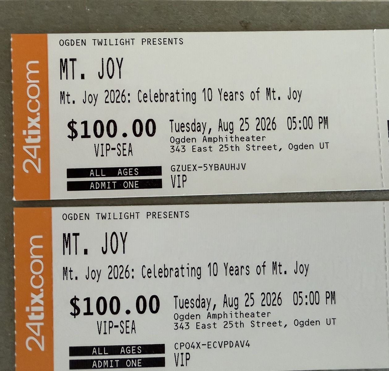 Mt. Joy -- Ogden Twilight VIP Tickets