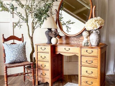 *FREE DELIVERY* Vintage Oak French Desk/Vanity Set