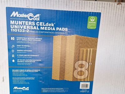 Evaporative cooler media 8" deep, fits MasterCool ADA71 and several other brands. Munters CELdek Universal Media Pads 110133-2