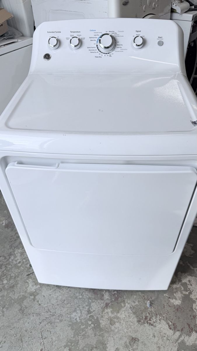 GE White Electric Dryer with Extended Tumble & Multiple Dry Settings
