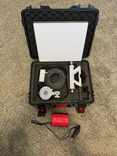 Starlink Mini Setup Includes Case and Car Adapter.