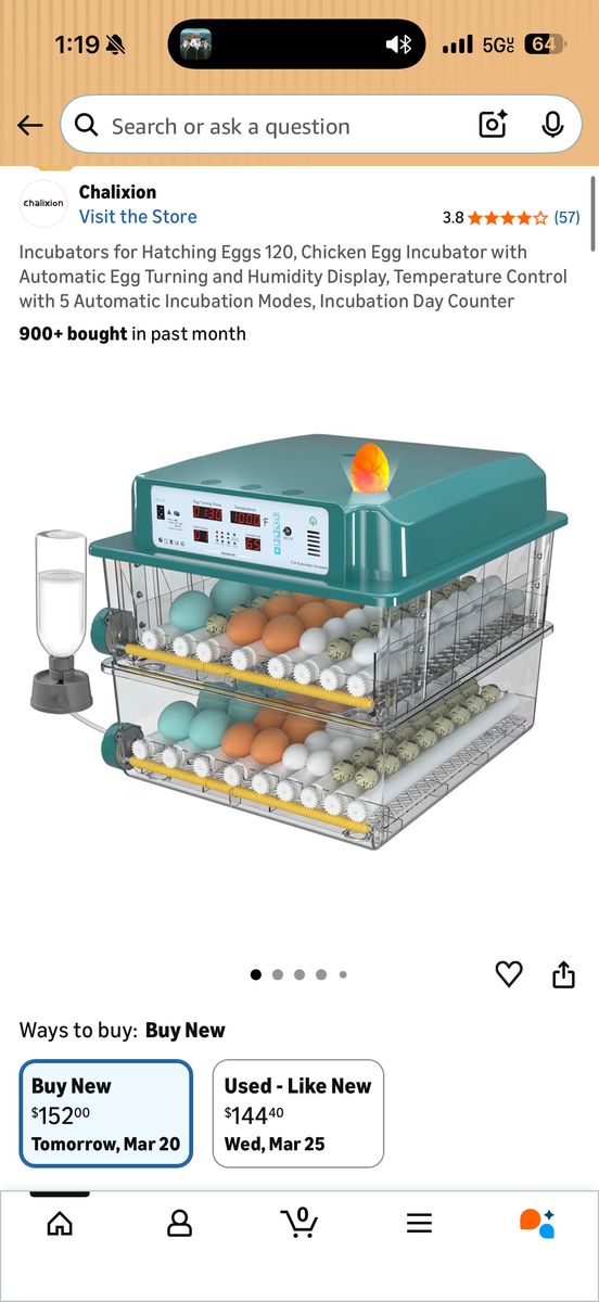 Brand New Egg Incubator (120 Eggs) -Auto Turning