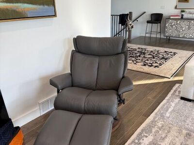 Stressless – Custom leather chair + ottoman $2,700