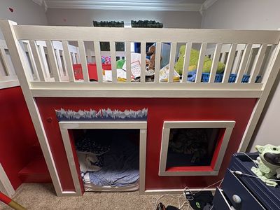 Custom-Built Full-Size Loft Bed / Playhouse