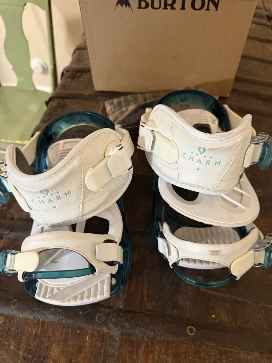 K2 Charm Women's Snowboard Bindings Medium White Teal