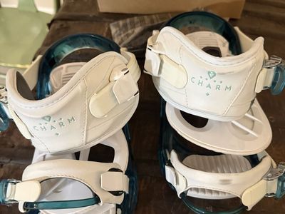 K2 Charm Women's Snowboard Bindings Medium White Teal