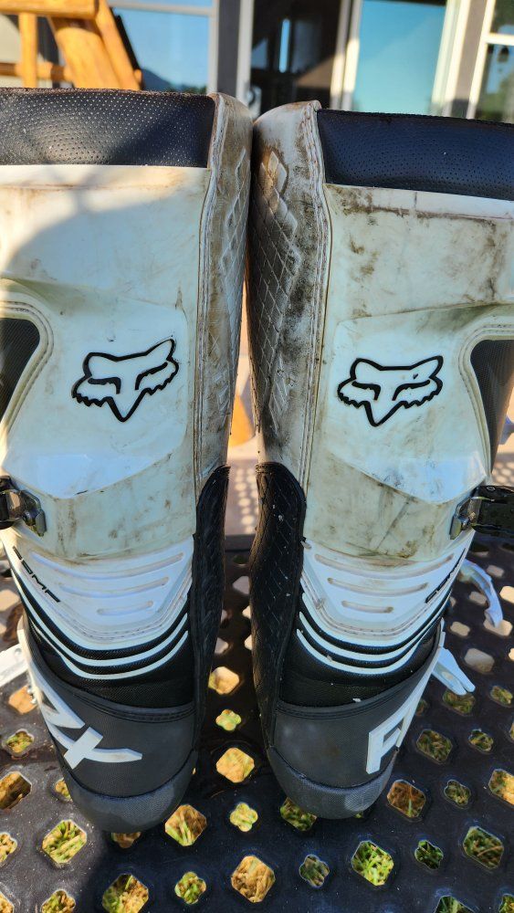 Fox Comp Adult Motocross Boots - Size M10/EU44 - White/Black