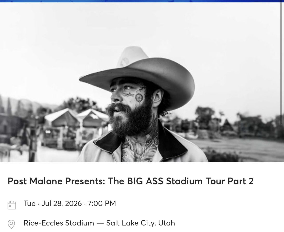 Post Malone 2 floor seat tickets