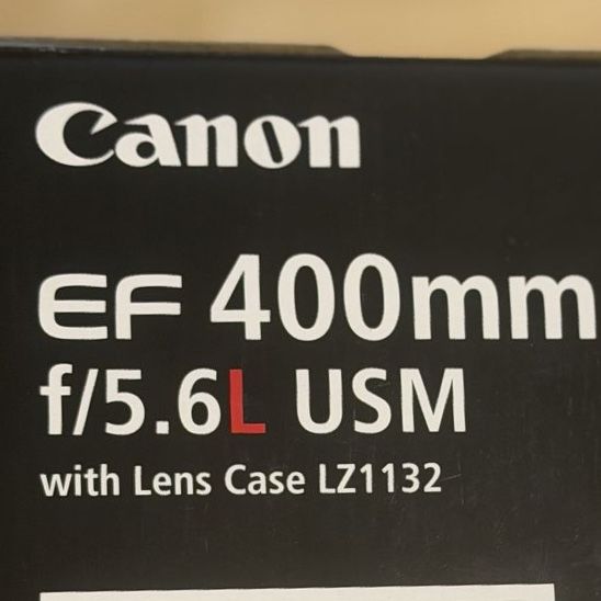 Canon EF 400mm f/5.6L USM Telephoto Lens with Original Box and Case