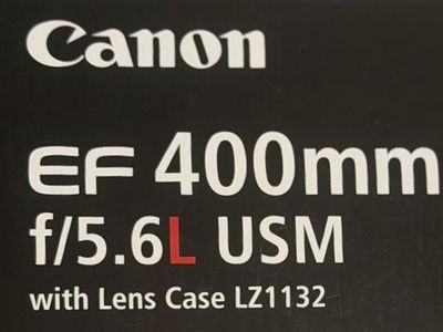 Canon EF 400mm f/5.6L USM Telephoto Lens with Original Box and Case