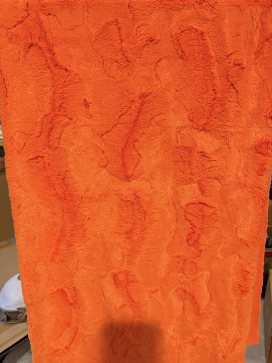Bright Orange Fux Fur Fabric Material Soft Texture Halloween table runner