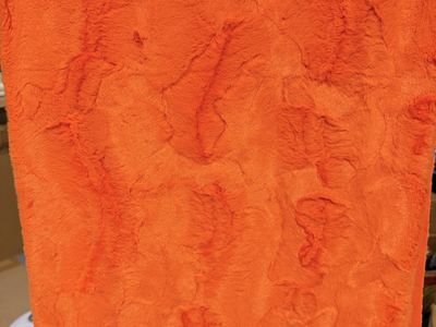 Bright Orange Fux Fur Fabric Material Soft Texture Halloween table runner