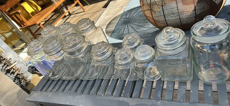 Vintage Glass Apothecary Jars 6 Sizes