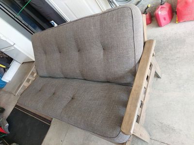 Futon, couch and full size bed, nearly new!