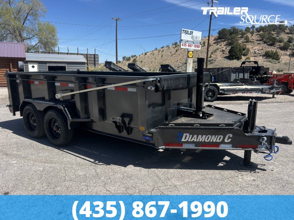 7x14 Diamond C LPT 208 Dump Trailer - 32" Sides - 18K GVWR - Hydraulic Jack(s)