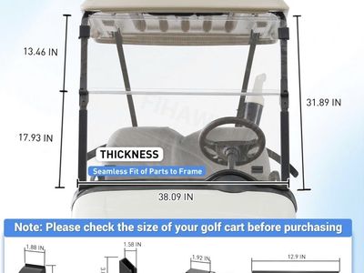 Golf cart windshield
