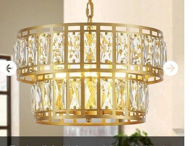 16" Gold Crystal Chandalier ( NEW)