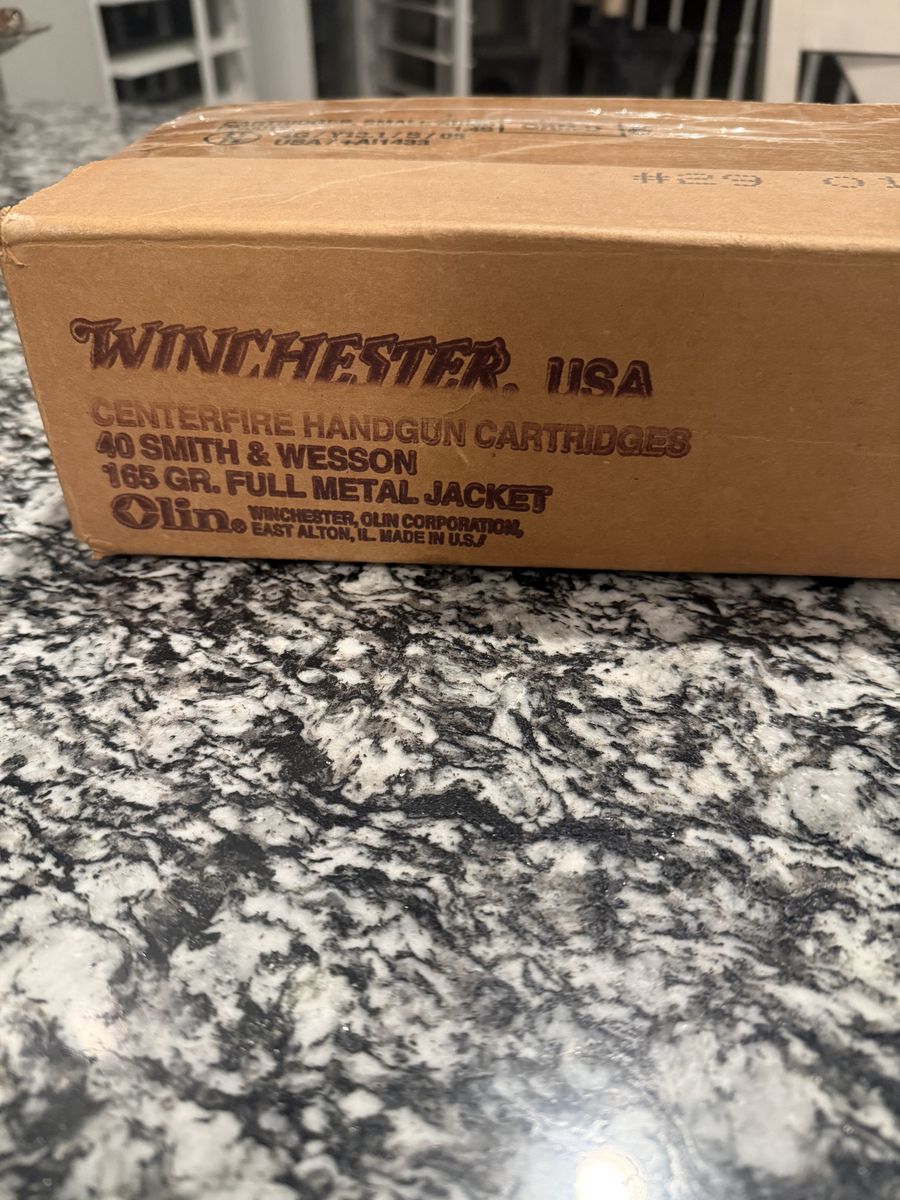 Winchester .40 Smith & Wesson 165 GR, FMJ 500 rounds $150.00