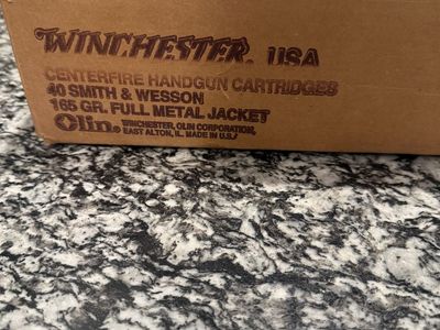 Winchester .40 Smith & Wesson 165 GR, FMJ 500 rounds $150.00