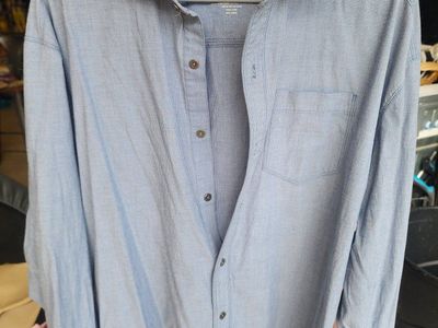 KÜHL Men's Light Blue Born in the Mountains Long Sleeve Button-Up Shirt XXL 2XL