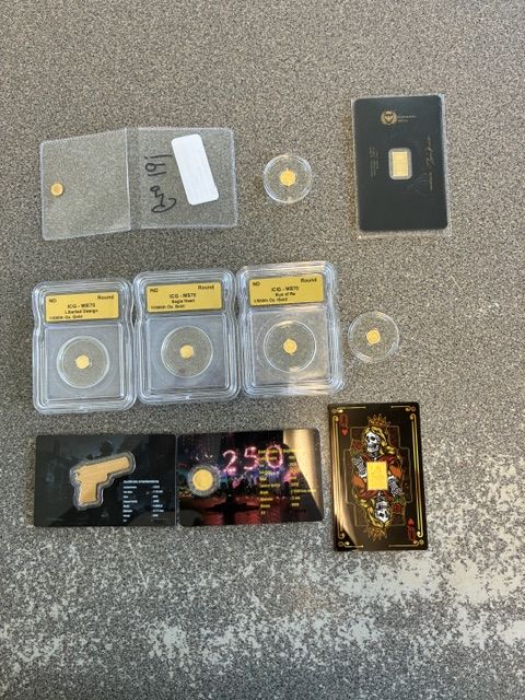 Variety of 999 Fine Gold Bullion Bars and Rounds - 10 Total
